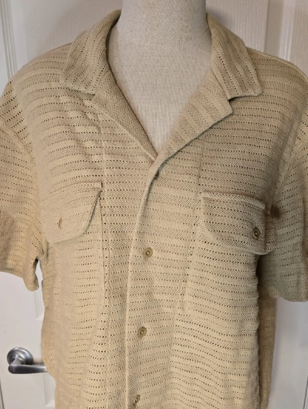 Banana Republic Herringbone Jacquard Resort Shirt Large